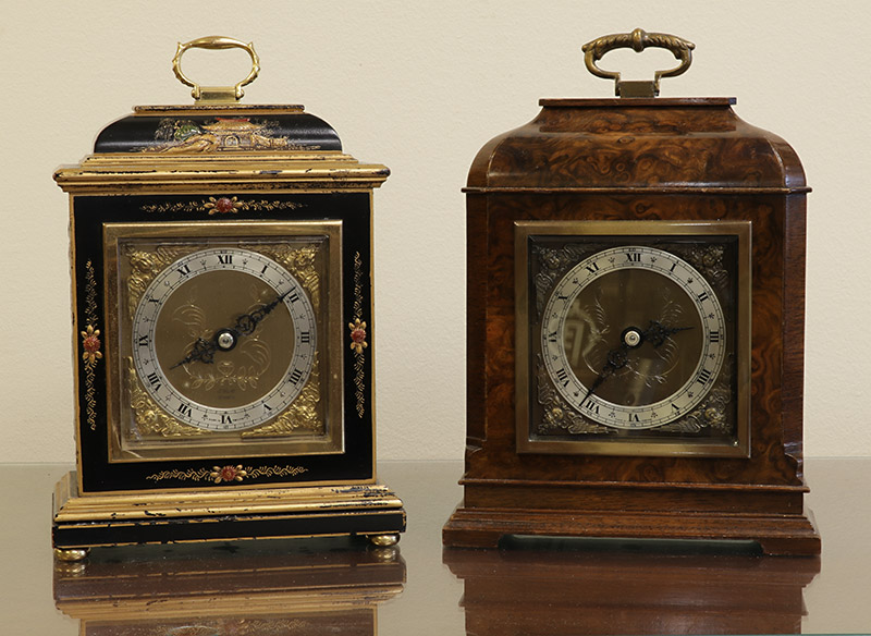 two beautiful mantle clocks